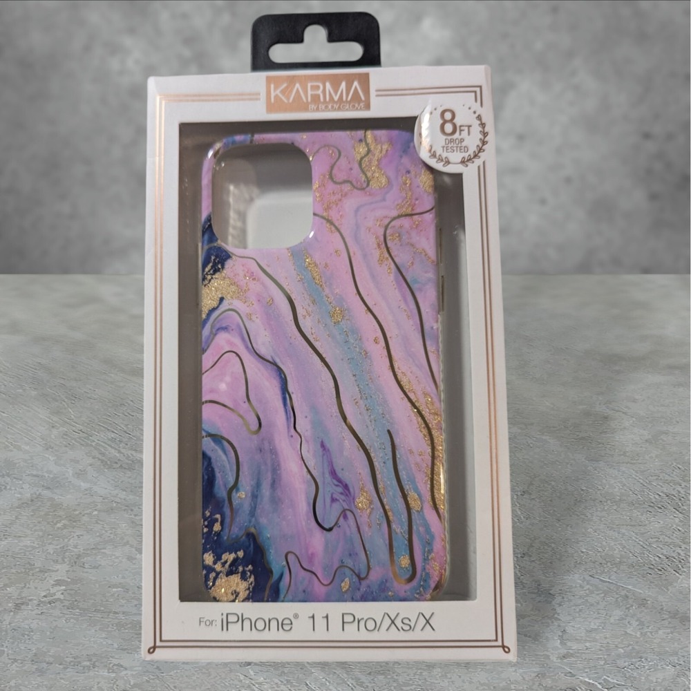 L6. Karma Body Glove Apple iPhone 11 Pro, XS, &‎ X (Also 2019 Small) Pink Marble